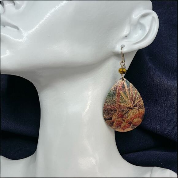 Fall-Themed Drop Earrings, 2" Long, 1.25" Wide - Picture 1 of 12
